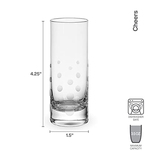 Mikasa Cheers Set of 6 Shot Glasses, 3.5 Ounce 3.5 Ounces