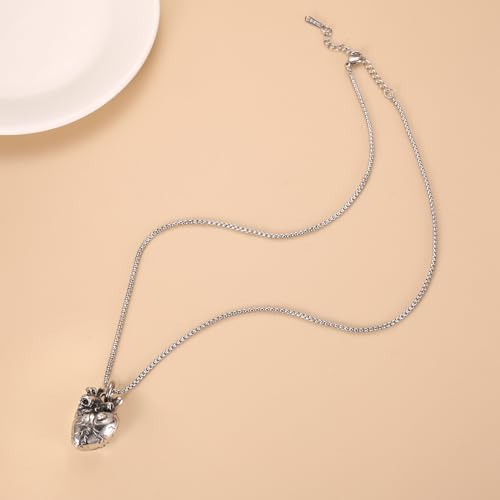 Anatomical 3D Heart Cremation Jewelry For Ashes Silver