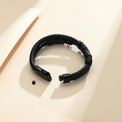 Cremation Jewelry Urn Bracelet for Human Ashes for Women Men Memorial Keepsake Cuff Leather Bracelet Viking Celtic