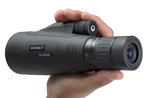 BARSKA 10-30x50mm Blackhawk Precision Zoom Monocular for Bird Watching, Travel, Hunting, Boating, and Camping.