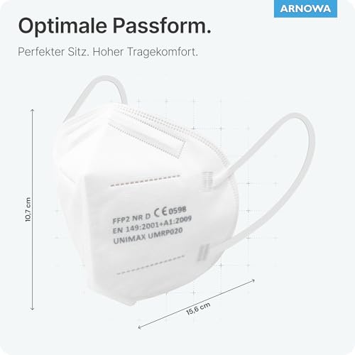 FFP2 Mask, Respirator Masks BFE ≥94%, Medical Mask CE Certified | Colorful fish shape adult FFP 2 mask individually packaged, respirator mask 4 layers, EN 149, CE certified White 10