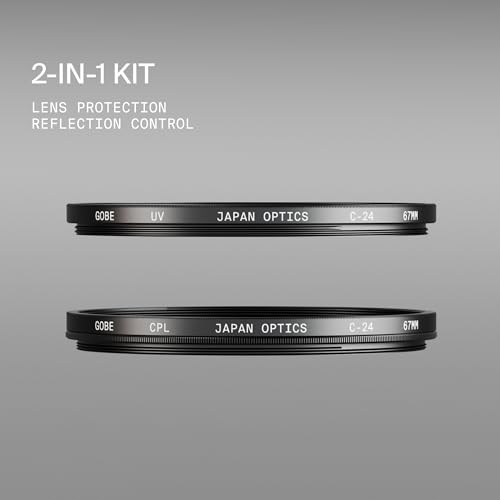 Gobe 62mm UV + Circular Polarizing (CPL) Lens Filter Kit