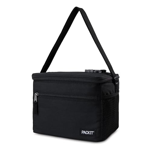 PackIt Freezable Essential Lunch Cooler, Black Medium