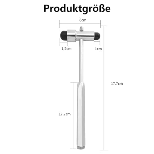 Reflex Hammer Medicine with Built-in Brush, Neuro Reflex Hammer with Double Plastic Head, Neurological Reflex Hammer Heavy, Multifunctional Reflex Diagnostic Hammer for Neurological Tests | Neurological reflex hammer with brush & double head. Heavy, pr...