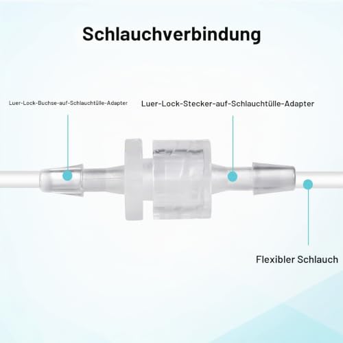 AIEX Luer Lock Connectors Pack of 30 | Transparent Male Luer Lock 1/8 Luer Lock Connector to Syringe Coupling Adapter
