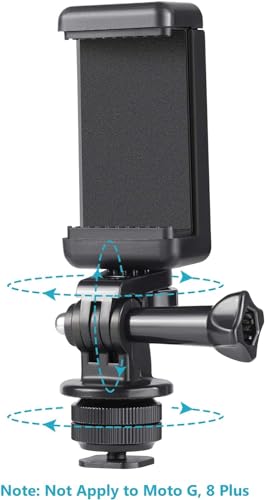 NEEWER Phone Holder/Hot Shoe Mount Adapter Kit Action Camera Mount Compatible with GoPro Hero 12 11 10 9 8 7 6 5 DJI OSMO Action 4 3 2 iPhone 15 Pro Max 14 13 Pro Samsung S23 for DSLRs Ring Light