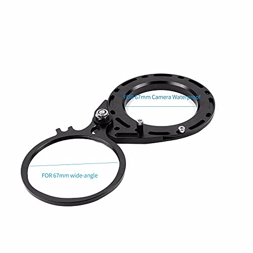 M67 Thread 67mm Red Swing Macro Lens Flip Adapter Mount Clamp Diving Filter for DSLR Underwater Waterproof Housings Case (Black) Black