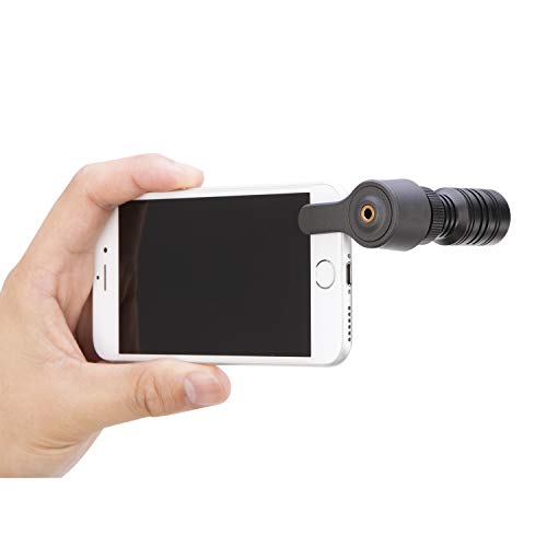 TRRS Plug and Play Directional Microphone, Saramonic Video Shotgun Mic with Monitor for iPhone8 7 6 Android & Windows Smartphones,for Youtube,Interview,Studio,Video Recording,Vlog,Noise Cancelling Mic SmartMic+