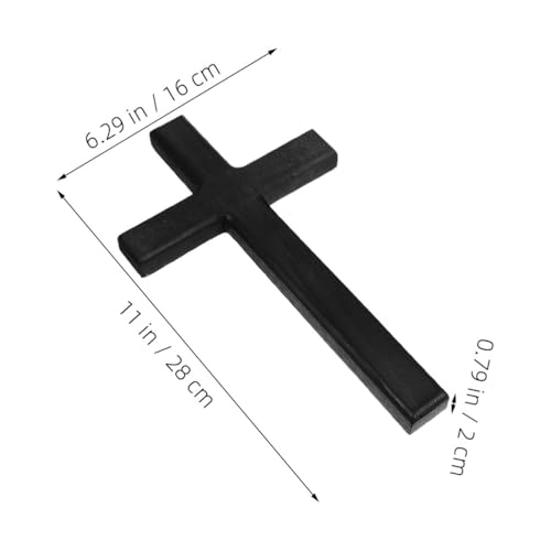 BESPORTBLE 2pcs Wooden Cross Wall Decor for Home, Weddings, Parties, Christian Religious Meditation, Spiritual Wall Cross for Churches and Prayer Rooms, Black 2