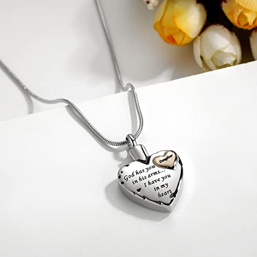 Heart Urn Necklace for Ashes Women Men Cremation Jewelry for Ashes Cremation Necklace In Memory of Loved One Grandpa Grandma Dad Mom Uncle Aunt Brother Sister Daughter Son