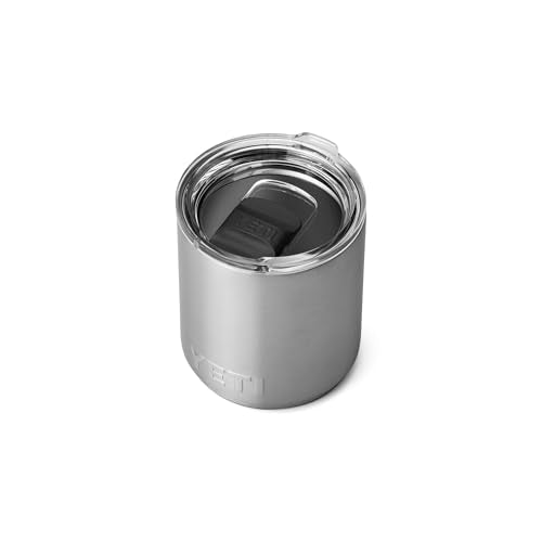 YETI Rambler Lowball, Vacuum Insulated Stainless Steel Stackable Lowball with MagSlider Lid, Stainless Steel, 10 oz (296 ml)
