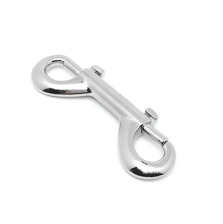 [Australia - AusPower] - 4PCS Silver 2.7inch Double Ended Bolt Snap Hook Zinc Alloy Hook Chain Clips Trigger Chain Clips Metal Key Holder Metal Key Holder for Key Chain Horse Tack Pet Feed Bucket Garage Use 
