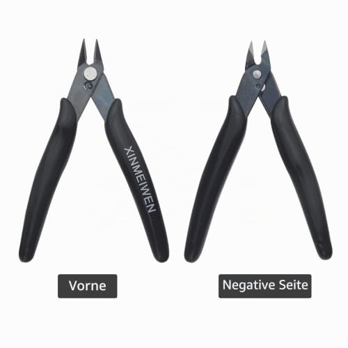 Pack of 5 Small Side Cutters, Mini Wire Cutter, Electronic Cable Cutter, 125 mm Cutting Pliers, for Model Making, Fine Lines, Black 5Pack