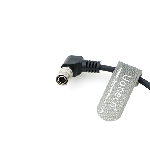 Uonecn Right Angle Hirose 4 Pin Male to Right Angle DC Jack for Sony F5 Camera to SmallHD Monitor 18"/45cm Right-angle 4pin to Right-angle DC