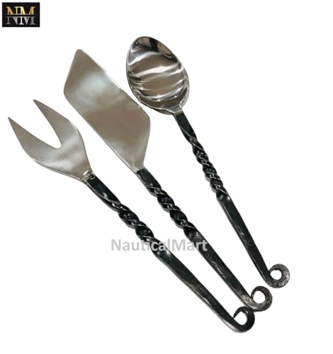 NauticalMart Medieval Feasting Set 3 Pieces Cutlery Knife, Fork, Spoon with leather Case