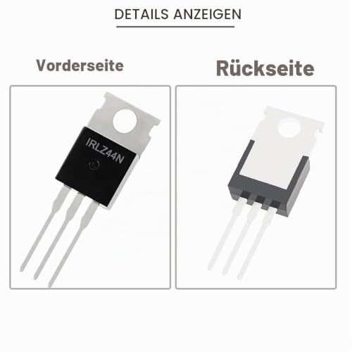 20pcs IRLZ44N Mosfet Transistor IRLZ44NPBF N-Channel TO-220AB 47A 55V 3Pin International Rectifier with Heatsink Screw Disc Rubber Silicone Screwdriver