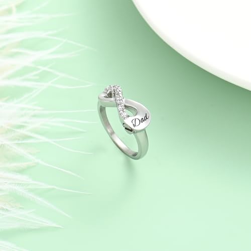 Yinplsmemory Cremation Jewelry Infinity Love Cremation Ring for Ashes Stainless Steel Hold Loved Ones Ash Keepsake Finger Ring Urn Locket Memorial Jewelry for Women Dad 6