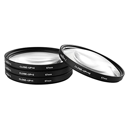 GREEN.L 67mm Close-up Filter Set(+1,+2,+4,+10), Professional Macro Filter for Camera Lens