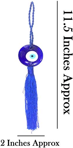 Blue Evil Eye Mystic Knot Car Wall Hanging Decor for Spiritual Protection for Bad Eye & Negativity