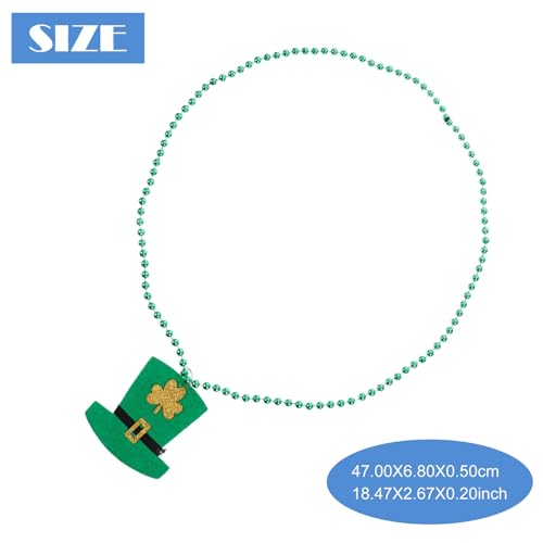ibasenice 3pcs St Patrick's Day Bead Necklaces Shamrock Party Favors Delicate Necklace for Festival Decoration and Outfits