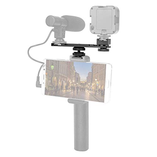 ChromLives Hot Shoe Extension Bar Mount with 1/4'' Hot Shoe Mount Adapter, Dual Straight Mount Flash Bracket Compatible with Nikon Canon Sony Olympus DSLR Camera Camcorder DV