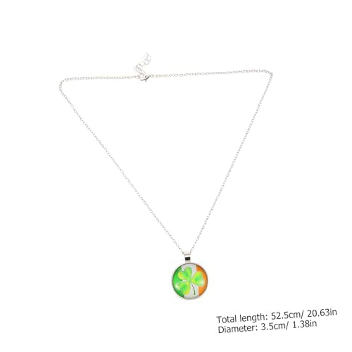 Shamrock Necklace for Women St Patrick’s Day Pendant Jewelry Dainty Crystal Glass Clover Charm Gift for Teens and Girls Festive Accessory