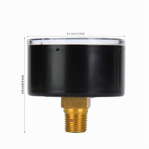 Air Pressure Gauge Mechanical Pressure Gauge for Air Oil Water 1/8 Inch BSPT Return Connection (0-30 psi, 0-2 bar)