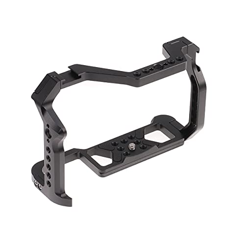 Hersmay R5 R6 Cage with Top Handle,Aluminium Alloy Camera Cage for Canon EOS R5 R6 Mirrorless Cameras, Vlogging Video Shooting Filmmaking Rig Stabilizer with 1/4" Mounting and 3/8" Arri Locating Hole für Canon EOS R5 R6