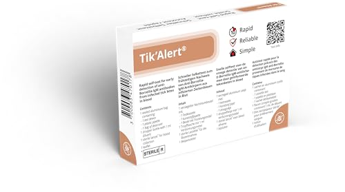 Tik Alert Tick Quick Test Pack of 2 - Self Test for Early Detection of Lyme Disease from Infected Tick Bites Self Test for Home