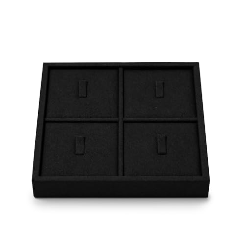 Oirlv Microfiber Jewelry Ring Display Tray Black P13701