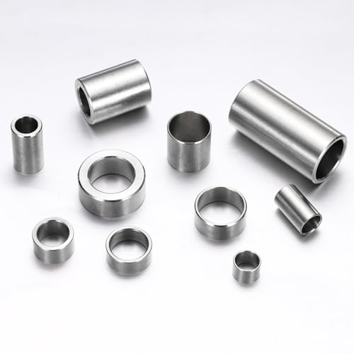 MECCANIXITY 6-piece M14 stainless steel metal spacers, round unthreaded standoffs, silver 14x22x15mm