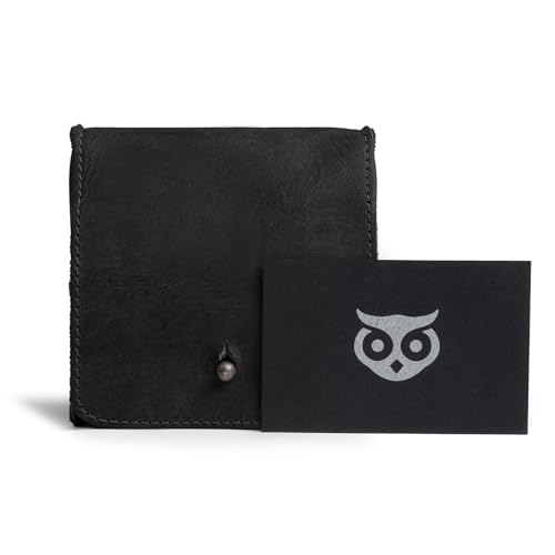 Hide & Drink, Jewelry Pouch, Mini Travel Size Box, Rings & Precious Articles Storage Organizer, Groom & Bridesmaid Wedding Gifts, Full Grain Leather, Handmade, Charcoal Black