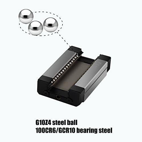 Schwarze Beschichtung MGR Schiene MGN7 MGN9 MGN12 MGN15 Miniatur-Linearführung Schlitten, geeignet für 3D-Drucker CNC (2, MGN9H, 250mm) 2
