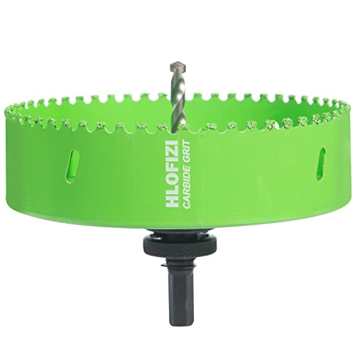 HLOFIZI 6-3/8-inch carbide grit hole saw for recessed lights, drywall, stucco, plaster, and cement board