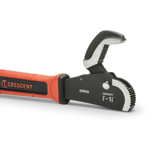 Crescent 12-inch self-adjusting pipe wrench with dual-material handle”】【