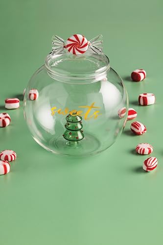 Mud Pie Christmas Glass Cookie Jar