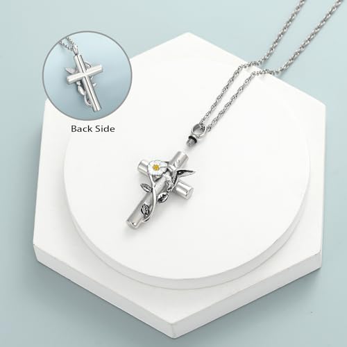 shajwo Hummingbird Urn Necklaces for Ashes Cross-Gold