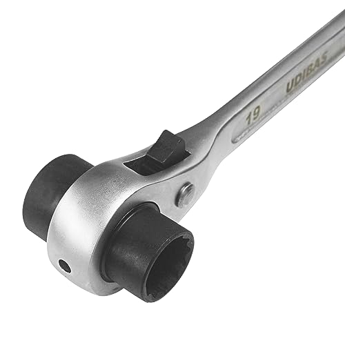 Udibas silver 19mm x 22mm 12-point double-ended ratcheting podger scaffold spud wrench