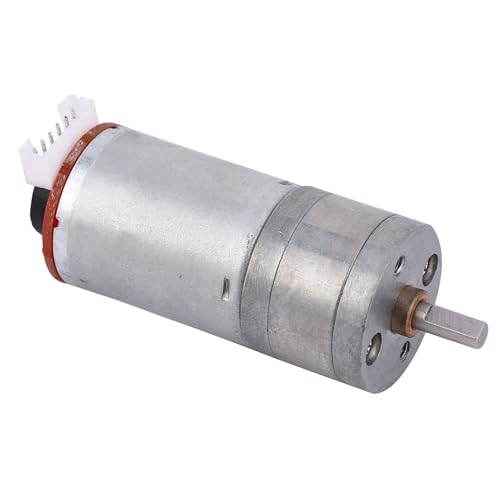 DC 12V DIY Encoder Gear Motor with Mounting Bracket 65mm Magnetic Engine Wheel Kit Micro Speed Reduction Motor Full Metal for Smart Car Robot Model DIY(30RPM)