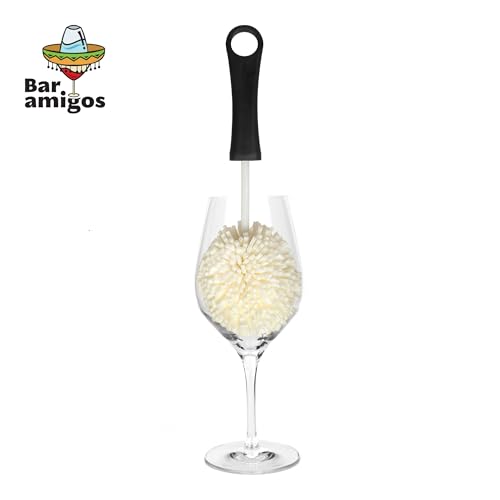 Bar Amigos Set of 3 - Decanter & Glassware Cleaning Brushes Glass For Cleaning Wine Champagne Glasses Babies Bottles Beer Steins Neck Goblets Reusable Water Sports Bottles Stainless Steel Bottles