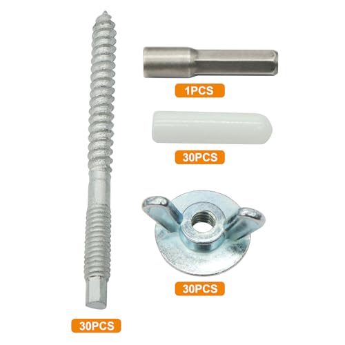 Xadnitu 30-pack 1/4"-20 x 2-1/4" hurricane anchors with hardware for window shutter board panel mounting
