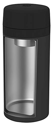 Zwilling Thermo Thermos Flask, Integrated Filter Insert, Vacuum Flask for Tea & Infused Water, Double Wall Insulation, 420 ml, Height: 17,2 cm, Black 14.2 Ounces
