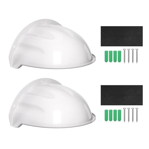 Universal Security Camera Cover Sun & Rain Shield – Weatherproof Protective Roof for Dome/Bullet Outdoor Cameras, Doorbells and More (2X White) 2x White