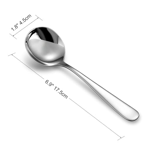 KEAWELL Premium Louise 8-Piece 7-Inch 18/10 Stainless Steel Soup Spoons (8)