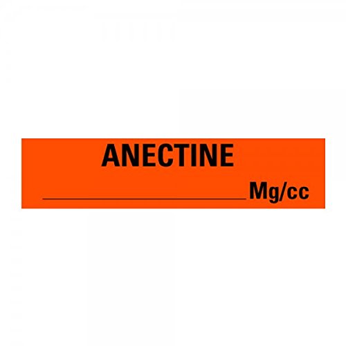 ANECTINE Medical Healthcare Label-Orange, 500 3.75" x 1.625" Labels Per Roll