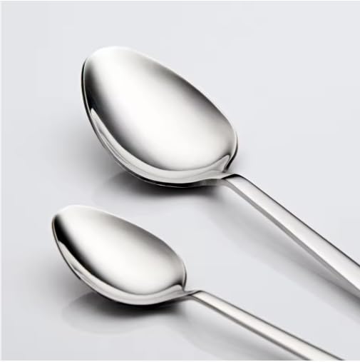 Dinner Spoon, 7.5 Inch Stainless Steel Soup Spoon for Home, Kitchen or Restaurant, Non-toxic & Mirror Polished, Squared Edge & Dishwasher Safe (12 Pcs Spoons) 12 Pcs Spoons