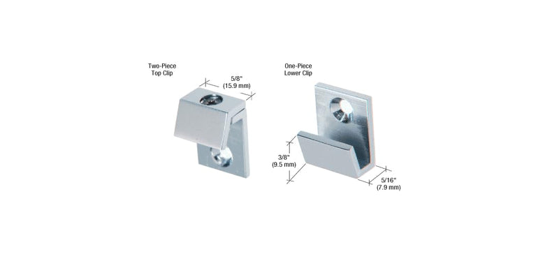 C.R. Laurence MC00BN CRL Brushed Nickel 5/8" Wide Beveled Mirror Clip Set