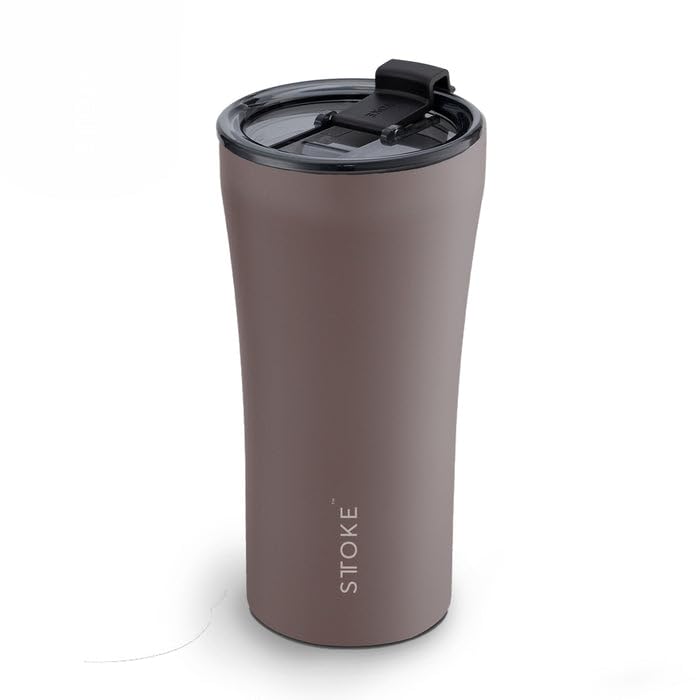 Sttoke Leakproof Lid Shatterproof Tumbler, Powder Coating - Willow Grey, 6.9-inch Height, 16 oz.