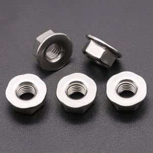[Australia - AusPower] - (10 PCS) M12-1.75 Hexagon Flange Nuts with Non-Serrated Flange Washer Head, 304 Stainless Steel, Hex Drive, Full Thread 10 