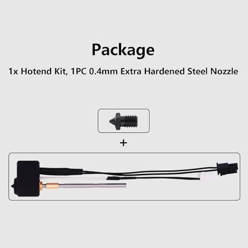 Hotend Kit for Prusa MK4/XL, 3D Printer 24V 40W Hot End Kit Copper Titanium Split Throat Tube Aluminum Heat Block Printer Head with 1 Extra 0.4mm Hardened Nozzle for MK4, MK4 XL